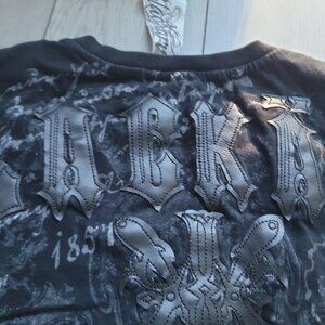 Gothic Cross Leather Accent Oversized Short Sleeve T-shirts